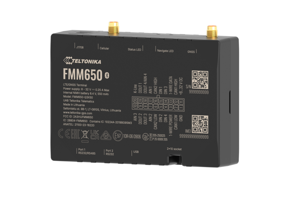 FMM650 – 4G LTE Cat M1 sledovač pre pokročilé aplikácie s vysokokapacitnou záložnou batériou a externými anténami